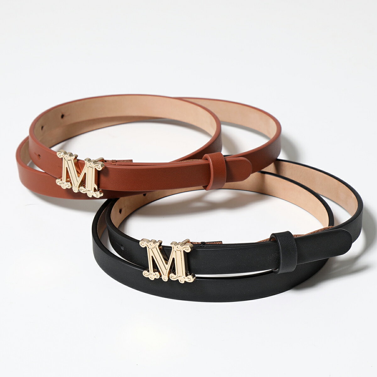 MAX MARA マックスマーラ ナローベルト MVIT レディース レザー ロゴ バックル カラー2色のサムネイル