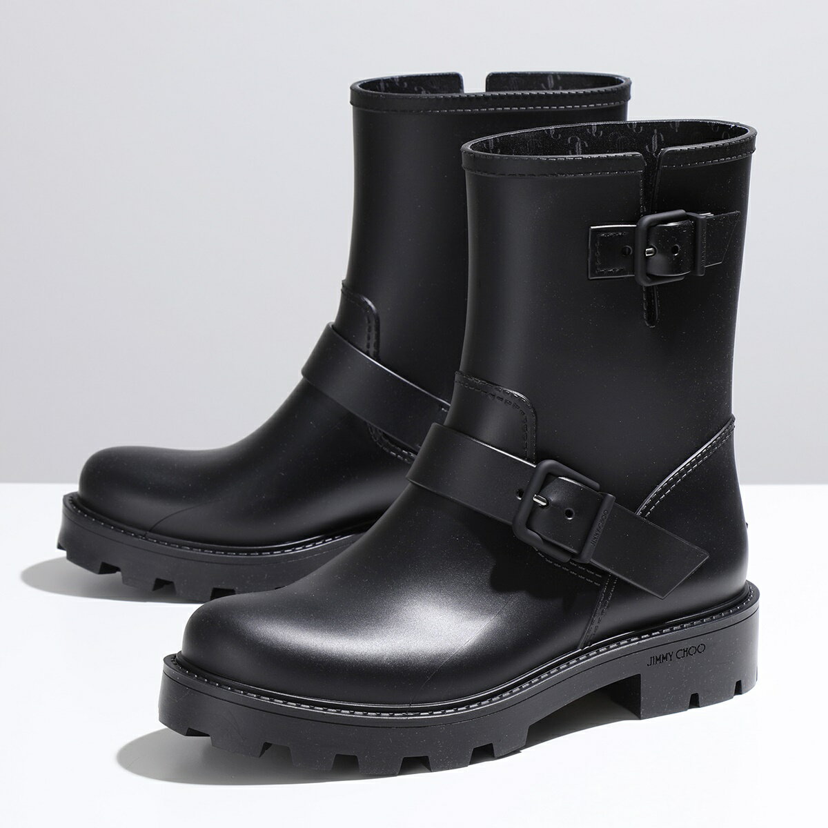 【5/25限定！2人に1人が当選！エントリーで最大100％ポイントバック】Jimmy Choo ジミーチュウ レインブーツ YAEL FLAT ZPX レディース ショートブーツ ラバー チャンキーソール 長靴 撥水 靴 BLACK【cp_ten】のサムネイル