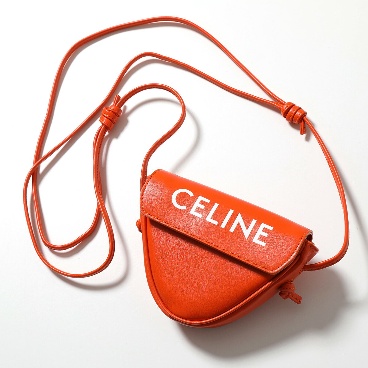 CELINE セリーヌ ショルダーバッグ Mini Triangle ミニ トライアングル 10I193DVL.11OF レディース レザー ロゴ クロスボディ ポシェット 鞄 Fluo-Orangeのサムネイル