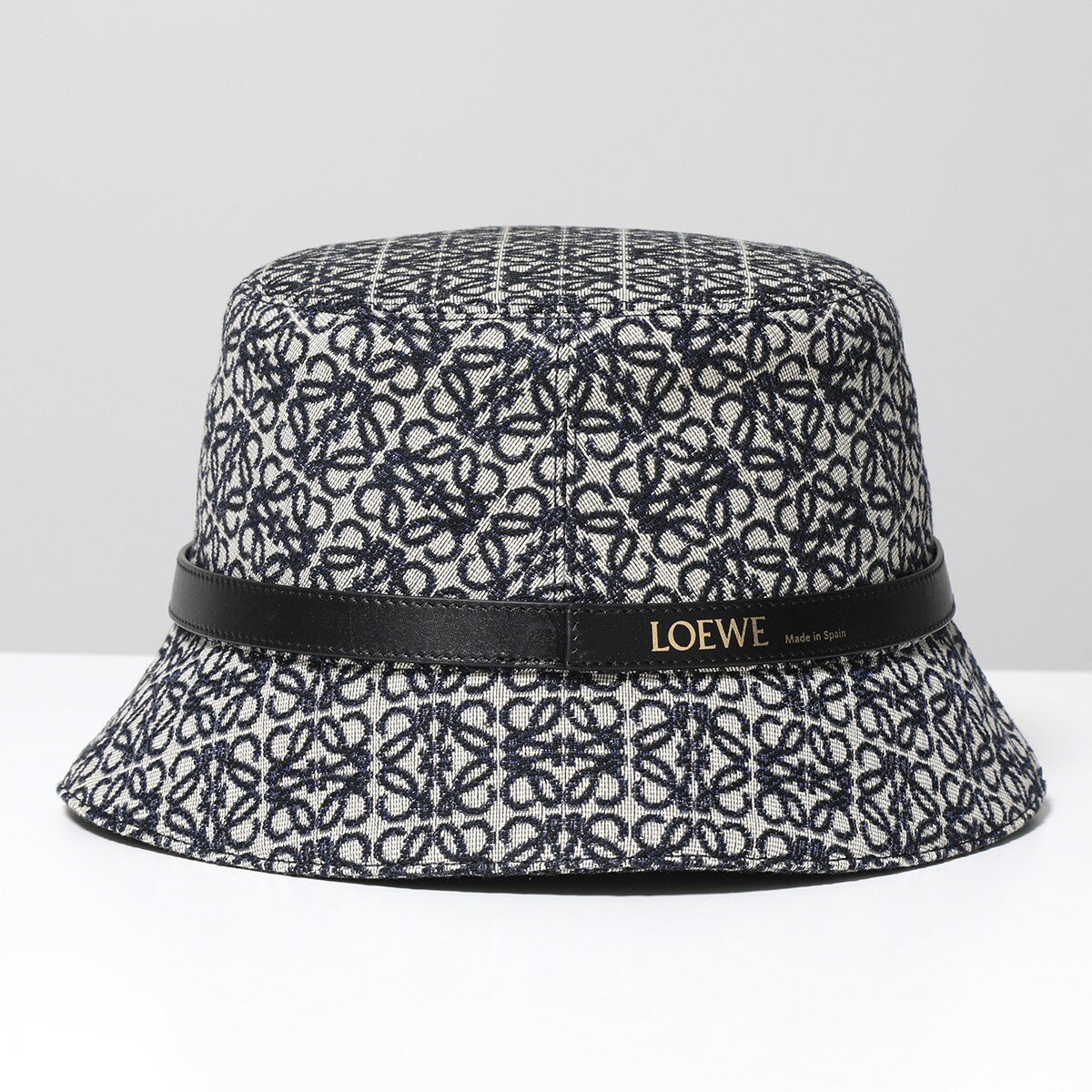 【6/10限定！2人に1人が当選！エントリーで最大100％ポイントバック】LOEWE ロエベ バケットハット K820HB1X07 レディース アナグラム コットン 刺繍 ヘリンボーン キャンバス ジャガード カーフ 帽子 5938/NAVY-BLACKのサムネイル