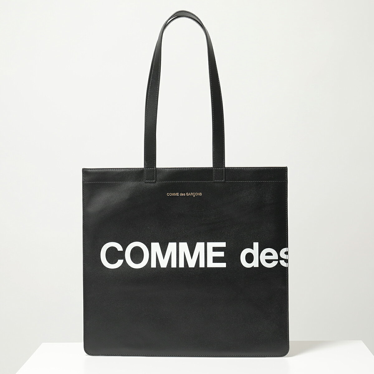 COMME des GARCONS コムデギャルソン トートバッグ HUGE LOGO SA9001HL メンズ レディース レザー フラット ロゴ BLACK