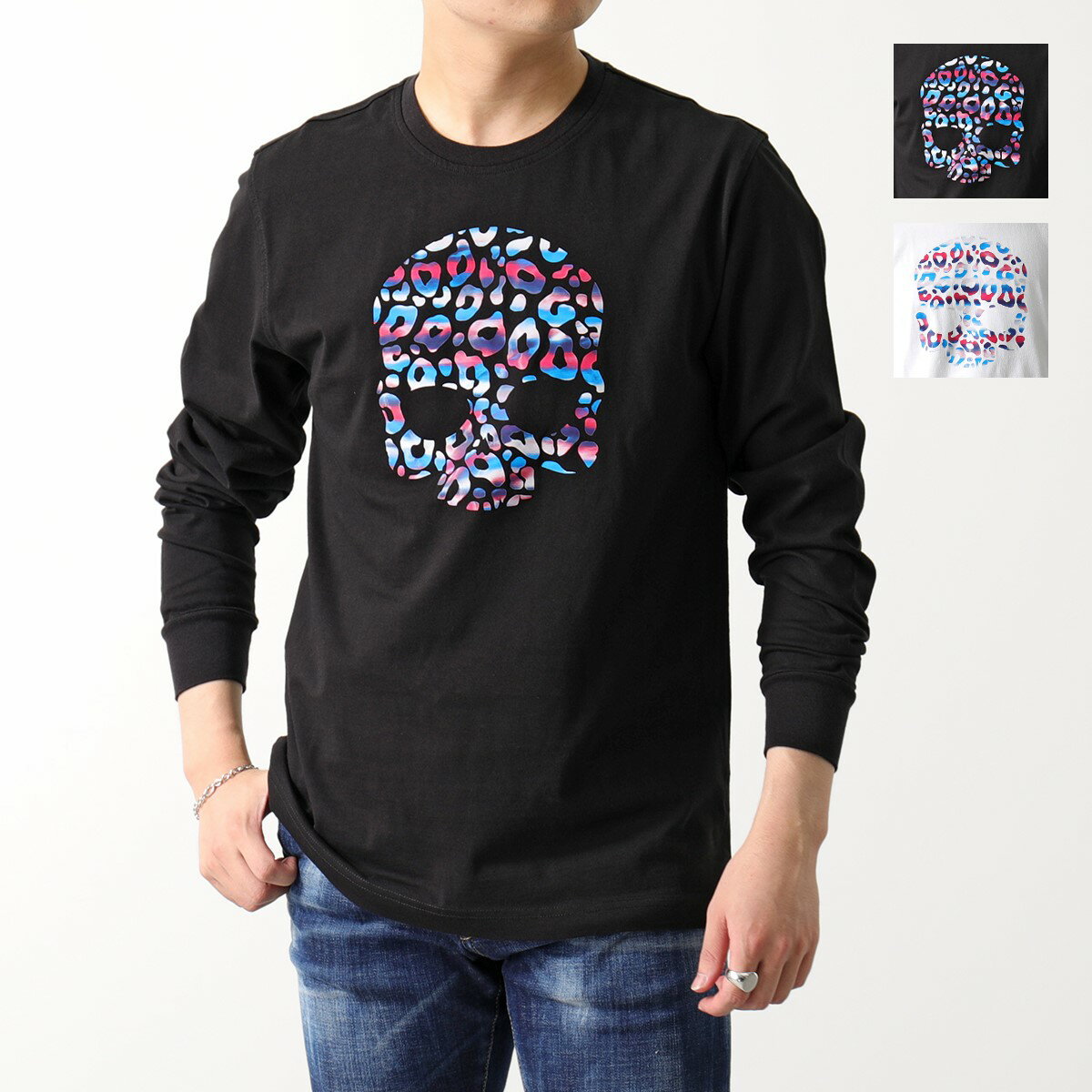 HYDROGEN ハイドロゲン 長袖Tシャツ ロンT 310623 SKULL TEE LS メンズ コットン クルーネック スカル カットソー カラー2色のサムネイル