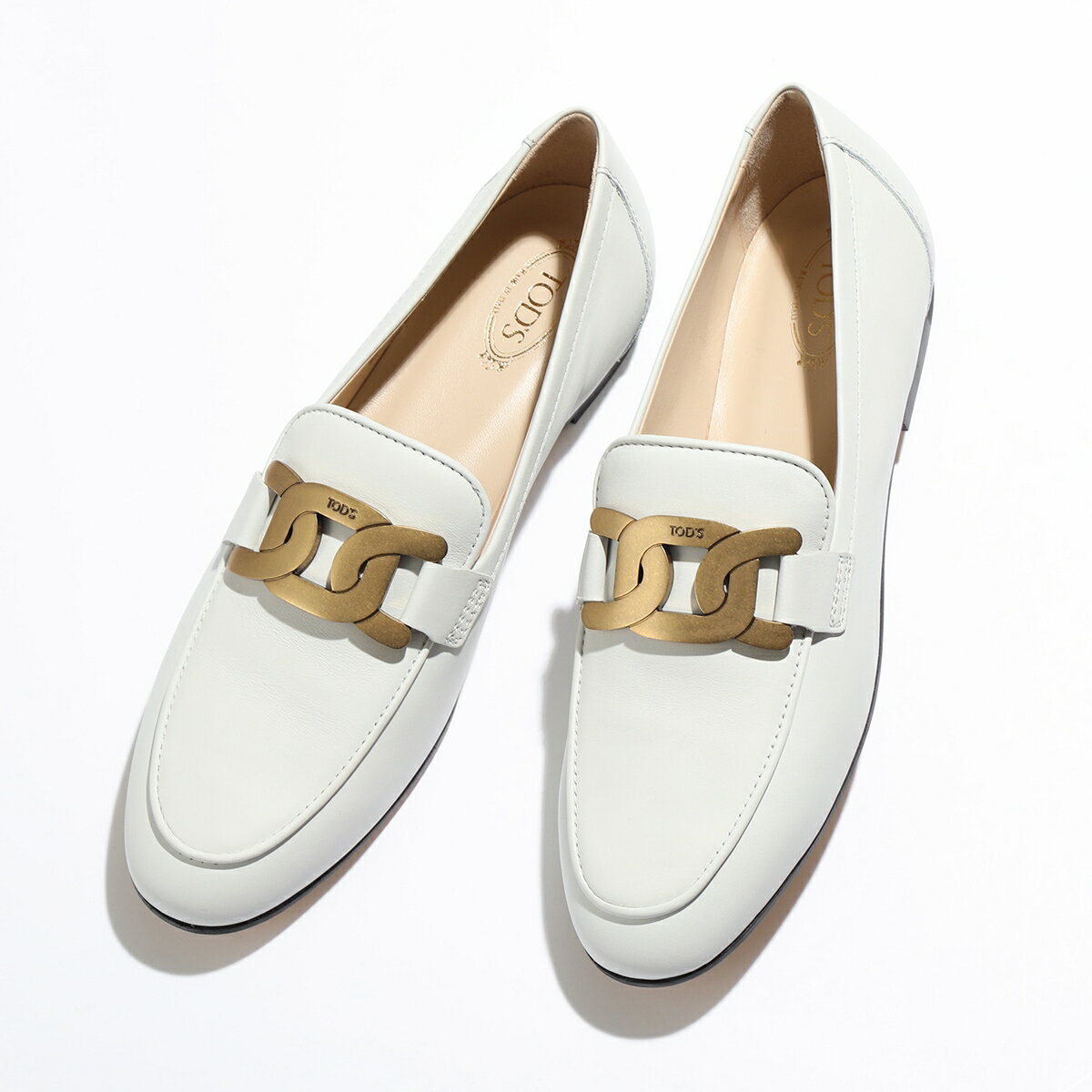 トッズ TODS トッズ ローファー XXW79A0DD00MID レディース レザー ケイト チェーン シューズ 靴 B001/BIANCO【po_fifth】