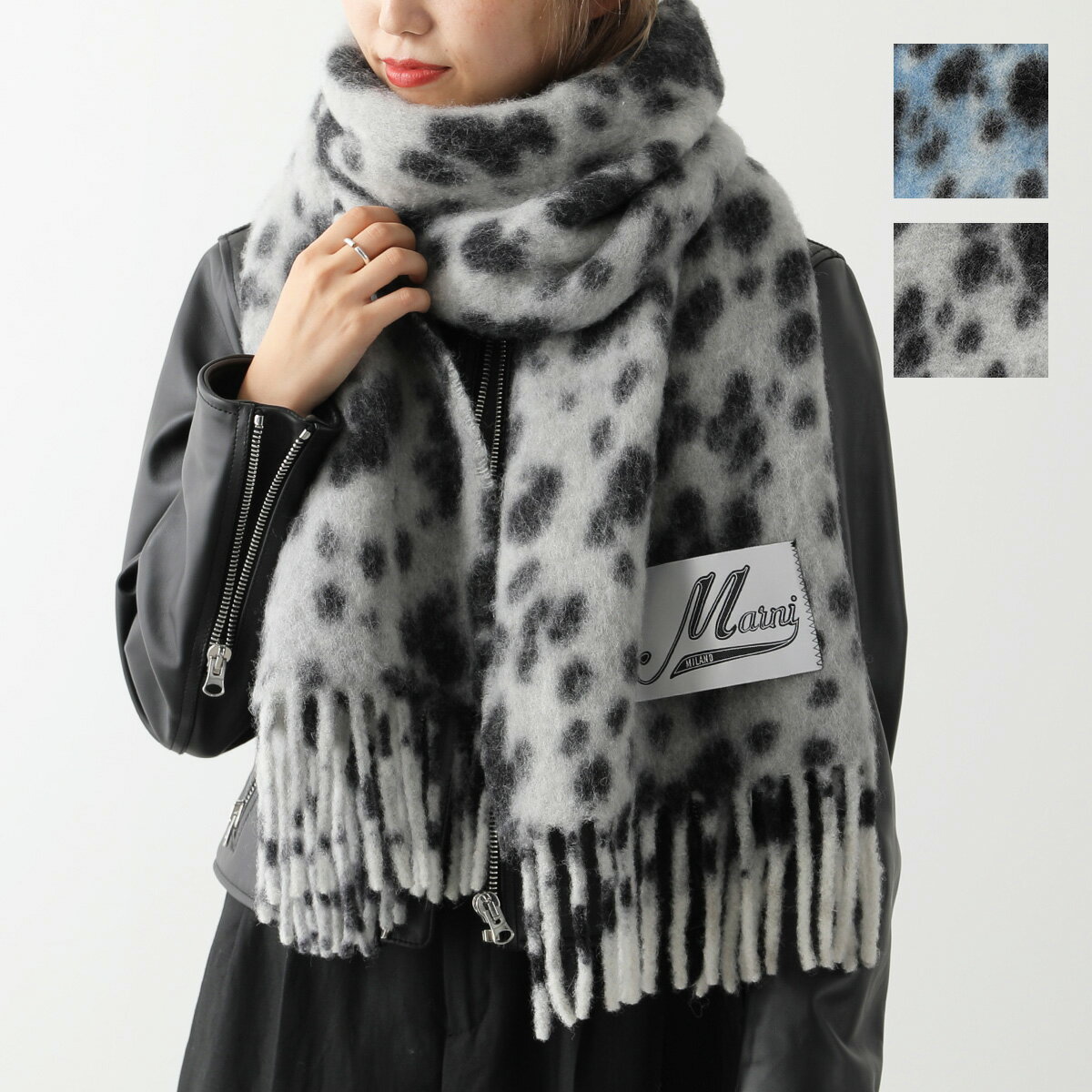 MARNI マルニ マフラー SCZC0035Q0 UAW003 レディース ストール ロゴラベル フリンジ ドット レオパードカラー2色のサムネイル