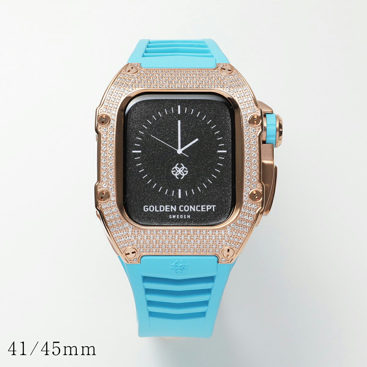 GOLDEN CONCEPT ゴールデンコンセプト Apple Watch Series 7 8 9対応 アップルウォッチケース RST41 RST45 SW メンズ スワロフスキー Rose-Gold-Titanium