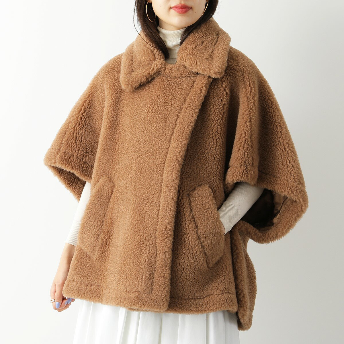 MAX MARA マックスマーラ ケープ TEBE レディース テディベア キャメル ウール ファー ジャケット 001のサムネイル