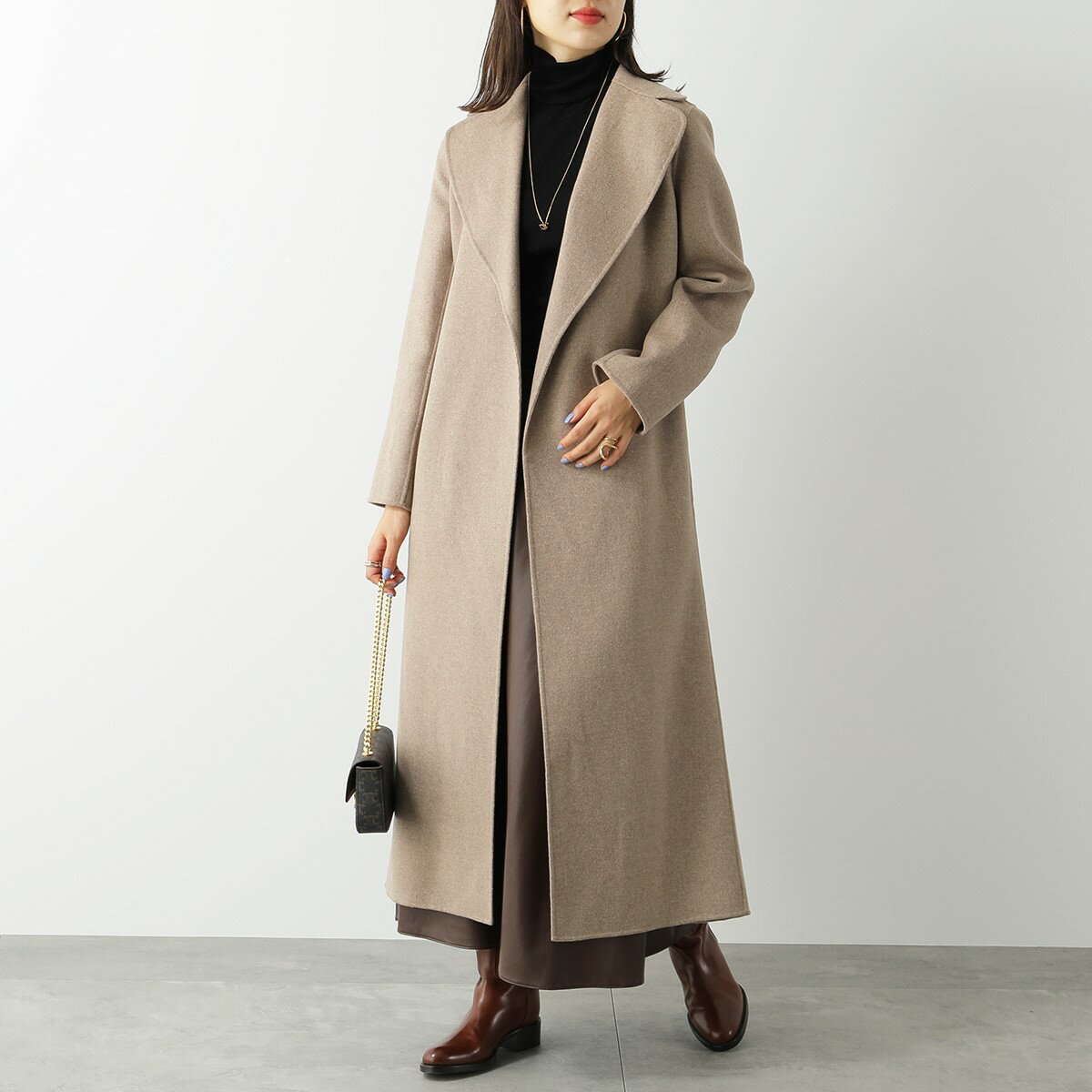 S MaxMara エス マックスマーラ POLDO ロングコート レディース ダブルフェイスコート ベルテッド ピュア ヴァージンウール 094/BEIGEのサムネイル