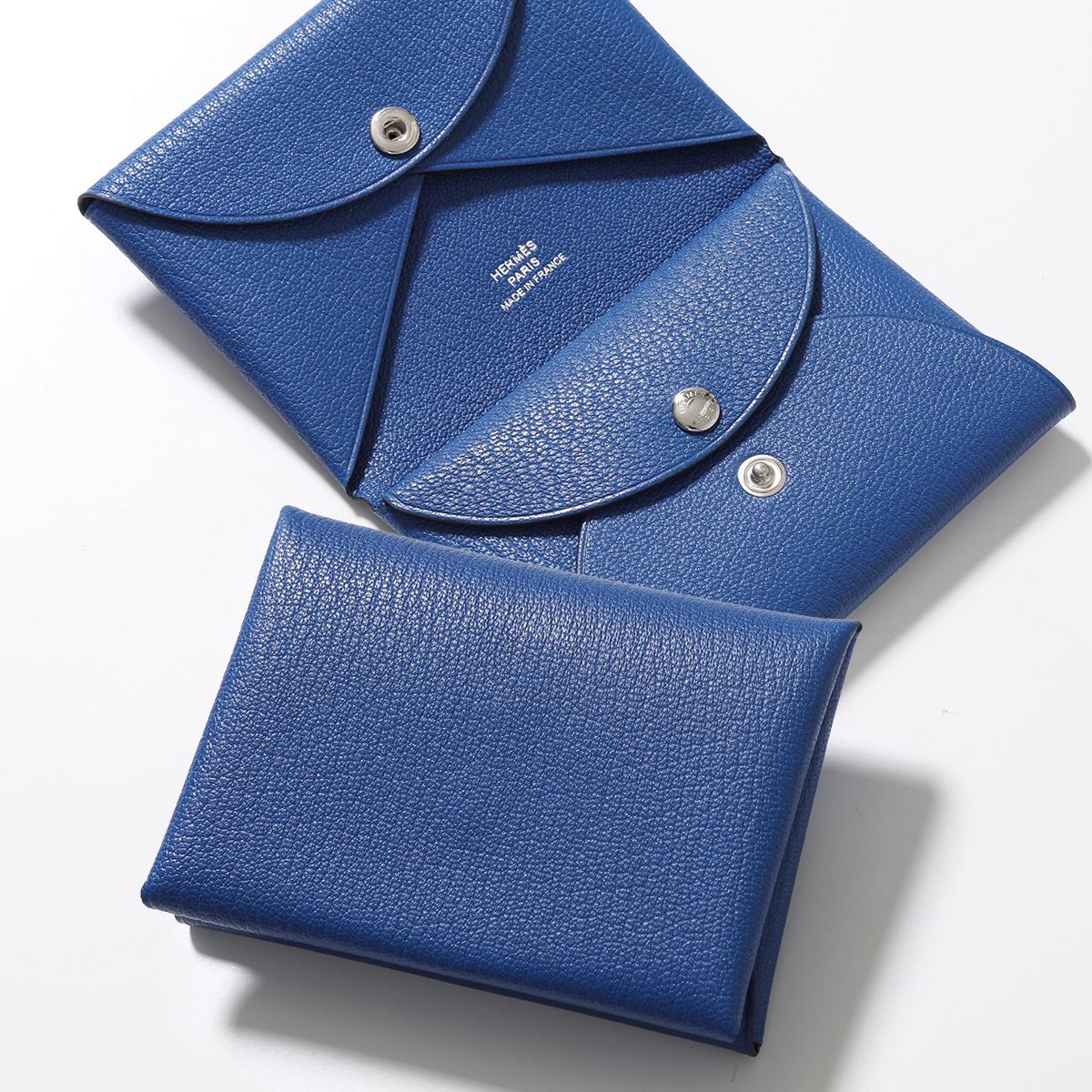 HERMES エルメス コインケース カルヴィデュオ シェーブル CALVI DUO 082977CK レディース レザー カードケース ミニ財布 U刻印 BLUEFRANCEのサムネイル