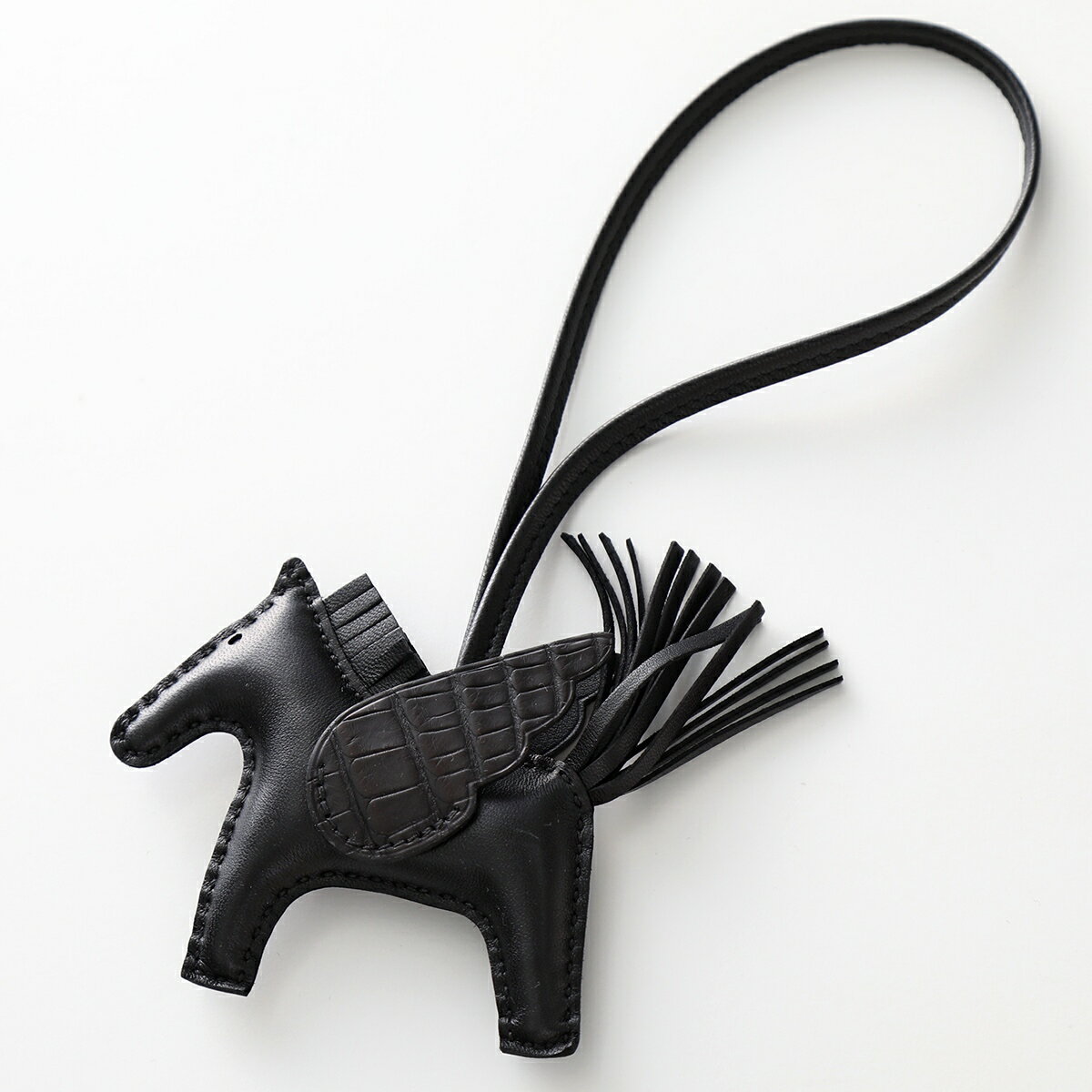 HERMES エルメス チャーム ロデオペガサス タッチ PM RODEO PEGASUS 083289 CA アニョーミロ+アリゲーターマット レディース ホルダー U刻印 BLACK+BLACKのサムネイル