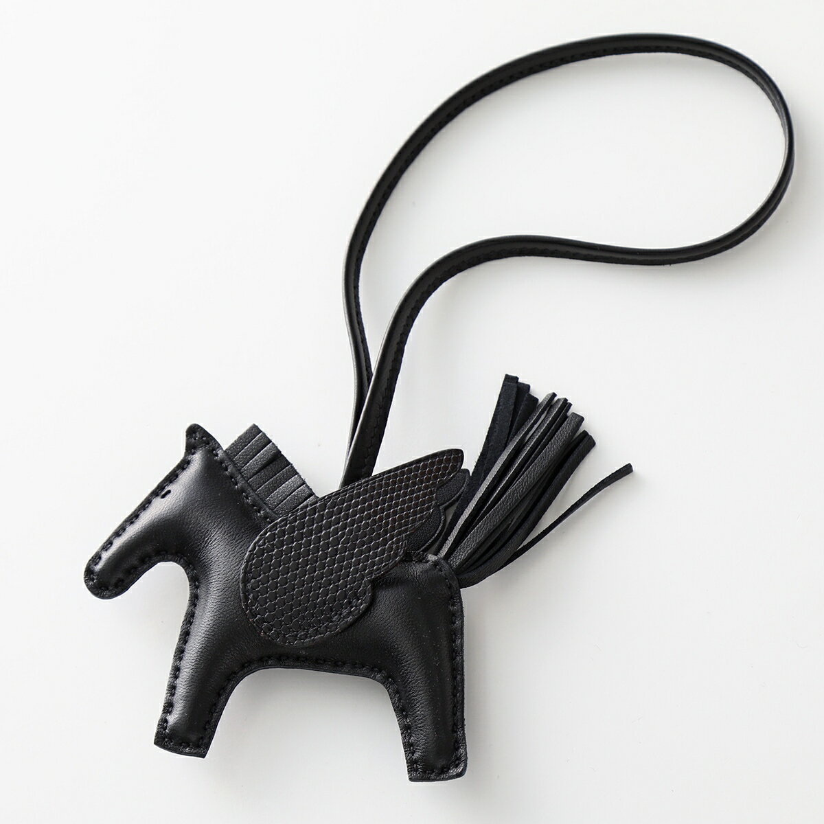 HERMES エルメス チャーム ロデオペガサス タッチ PM RODEO PEGASUS 083176 CA アニョーミロ+リザード レディース レザーホルダー U刻印 BLACK+BLACKのサムネイル