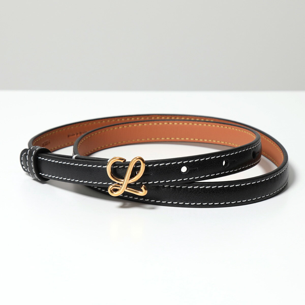 LOEWE ロエベ ベルト E619Z16X07 レディース レザー ナローベルト 1206/BLACK/GOLDのサムネイル