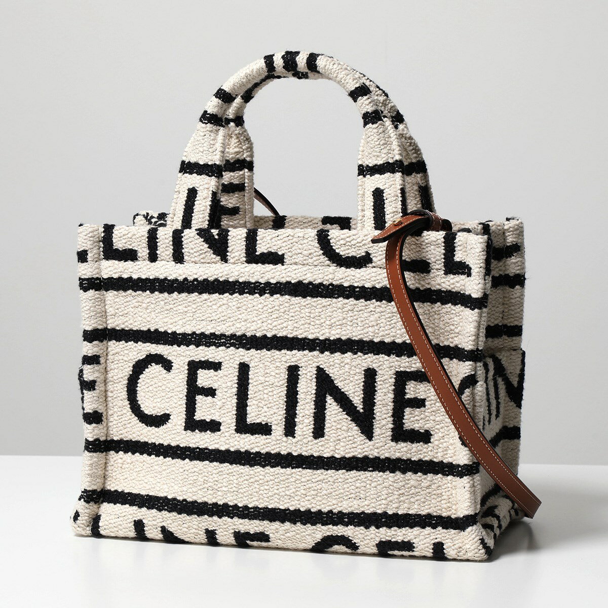 CELINE セリーヌ ハンドバッグ Small Cabas スモール カバ タイス 199162EG8.01WB レディース ショルダーバッグ ロゴ クロスボディ トートバッグ 鞄 01WB/White/Blackのサムネイル
