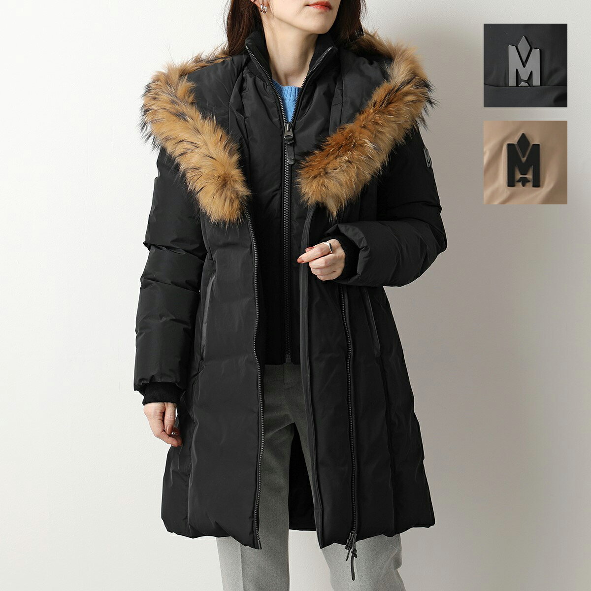 MACKAGE マッカージュ ダウンコート KAY F レディース フード付き ラクーンファー付き ダウンジャケット 撥水 カラー2色のサムネイル