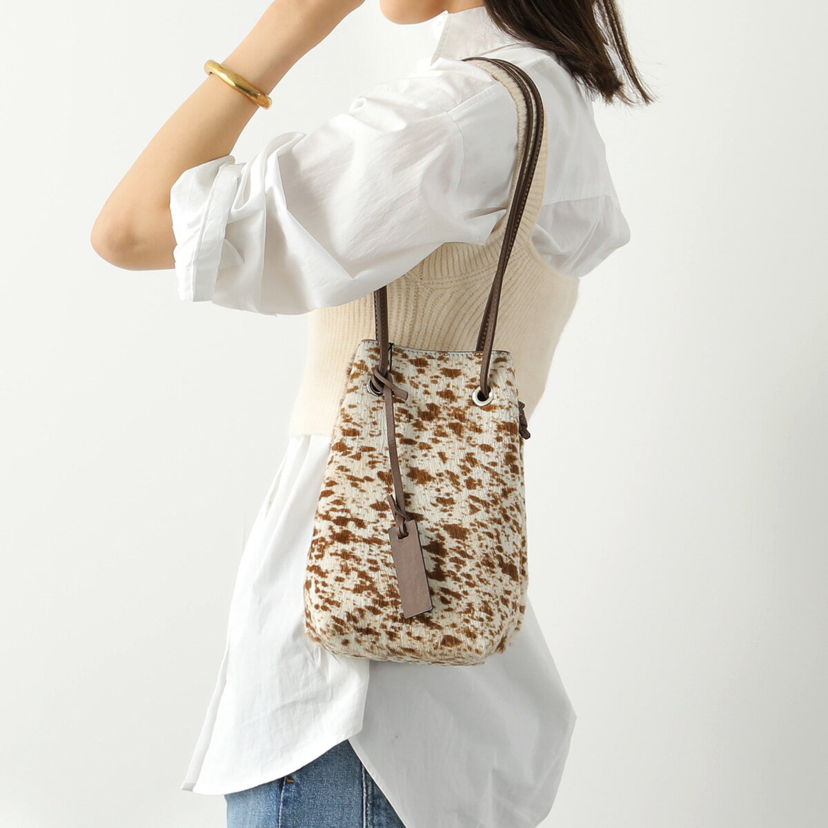 MARCO MASI マルコマージ ハンドバッグ 3170 PELO レディース ショルダーバッグ レザー ハラコ 鞄 ANTILOPEx11BROWNのサムネイル
