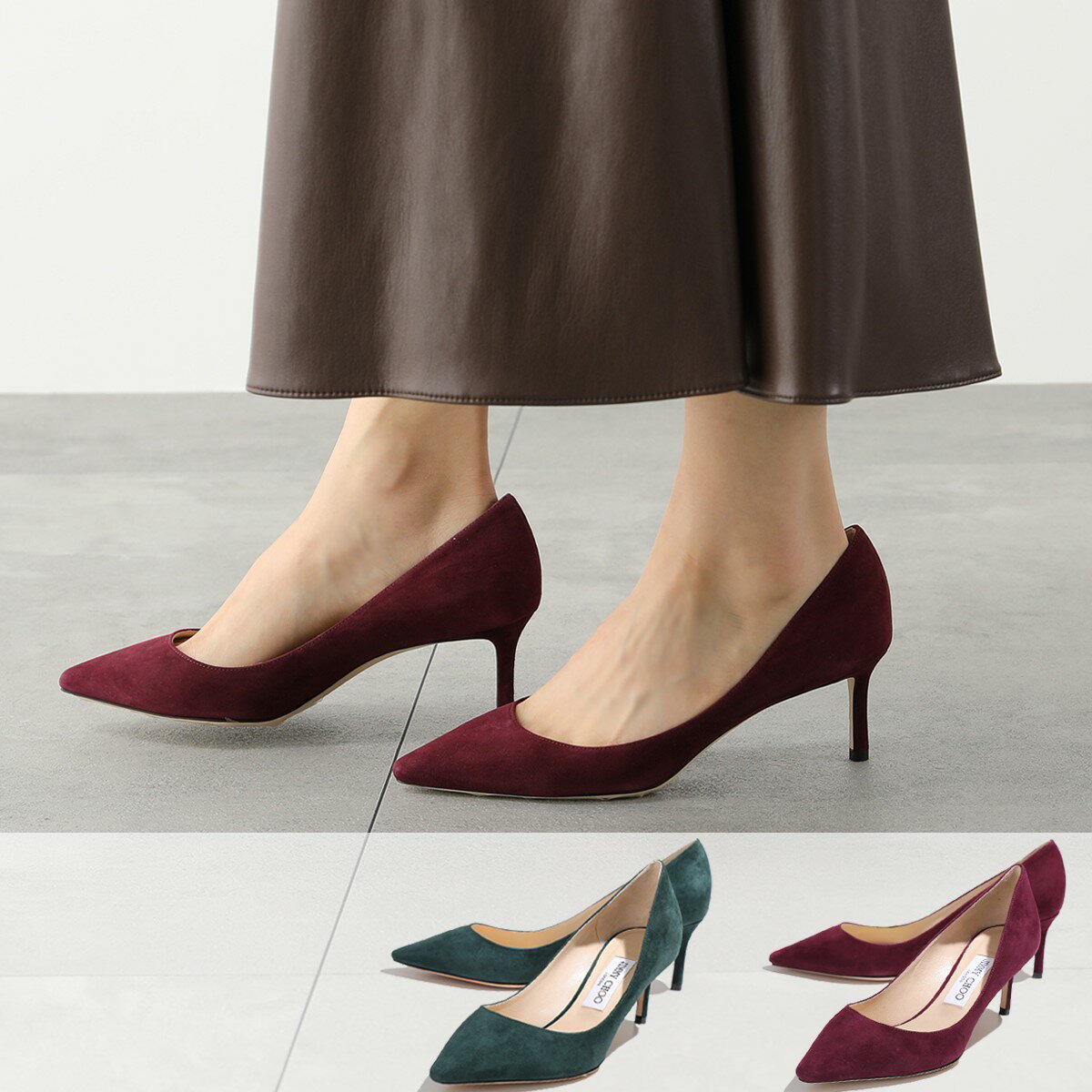 Jimmy Choo ジミーチュウ パンプス ROMY 60 SUE レディース スウェード ポインテッドトゥ ヒール 靴 カラー2色のサムネイル
