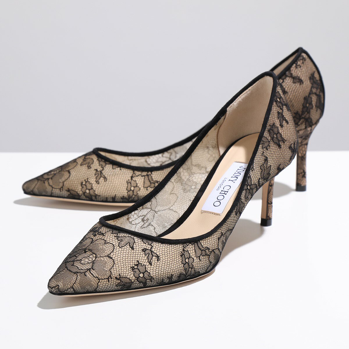 Jimmy Choo ジミーチュウ パンプス ROMY 60 YLL レディース レース ポインテッドトゥ ヒール 靴 BLACKのサムネイル