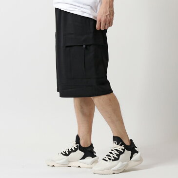 【エントリーでポイント最大14倍！5日21時〜23時59まで】Y-3 ワイスリー adidas アディダス YOHJI YAMAMOTO FN3401 ジャージー ウール混 ストレッチ カーゴ ハーフパンツ ショートパンツ BLACK メンズ