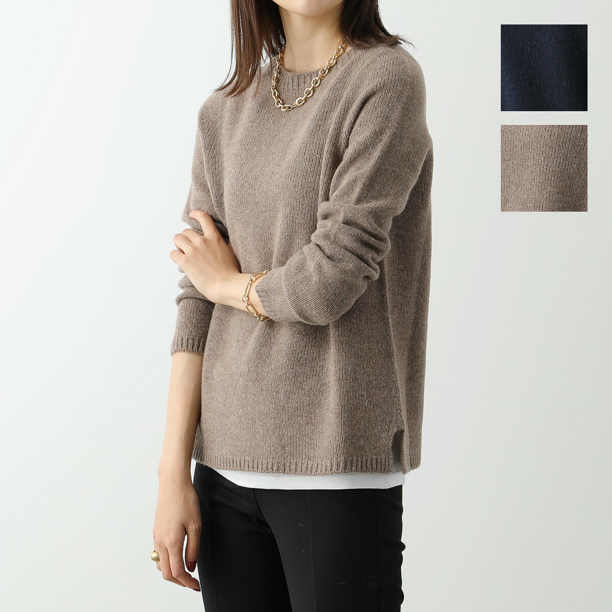 S MAX MARA エス マックスマーラ ニットセーター GEORG レディース ウール カシミヤ ラウンドネック 長袖 カラー2色のサムネイル