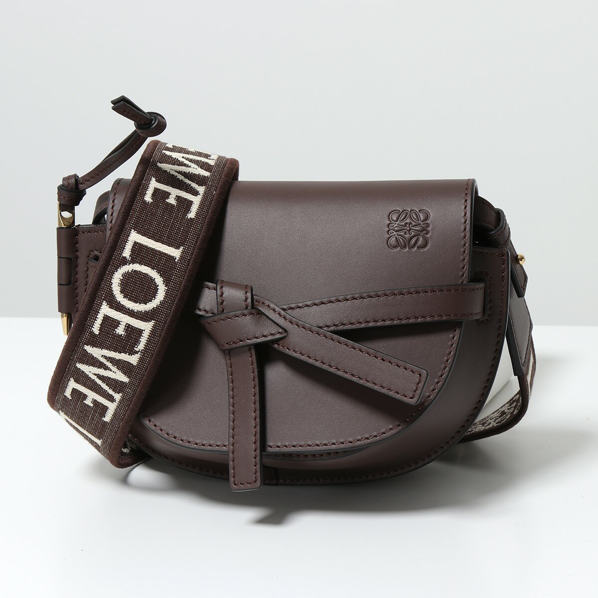 LOEWE ロエベ ショルダーバッグ GATE DUAL MINI ゲート ミニ A650N46X13 レディース レザー アナグラム ジャガードロゴベルト 鞄 3870/CHOCOLATのサムネイル
