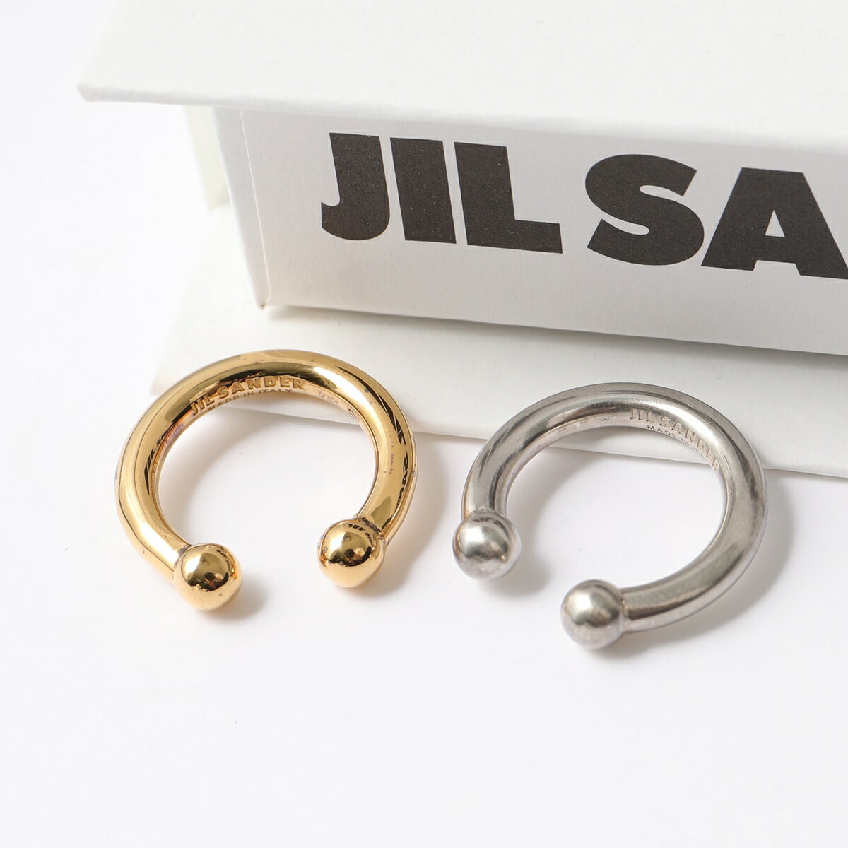 ジル サンダー プレゼント メンズ JIL SANDER ジルサンダー リング J29UQ0006 J12002 メンズ オープン シルバー925 指輪 アクセサリー カラー2色