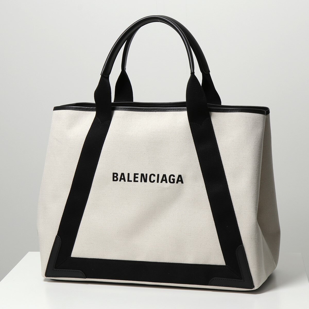 BALENCIAGA バレンシアガ トートバッグ NAVY ネイビーカバス M 339936 AQ38N メンズ キャンバス×レザー ポーチ付き ロゴ 鞄 1081のサムネイル