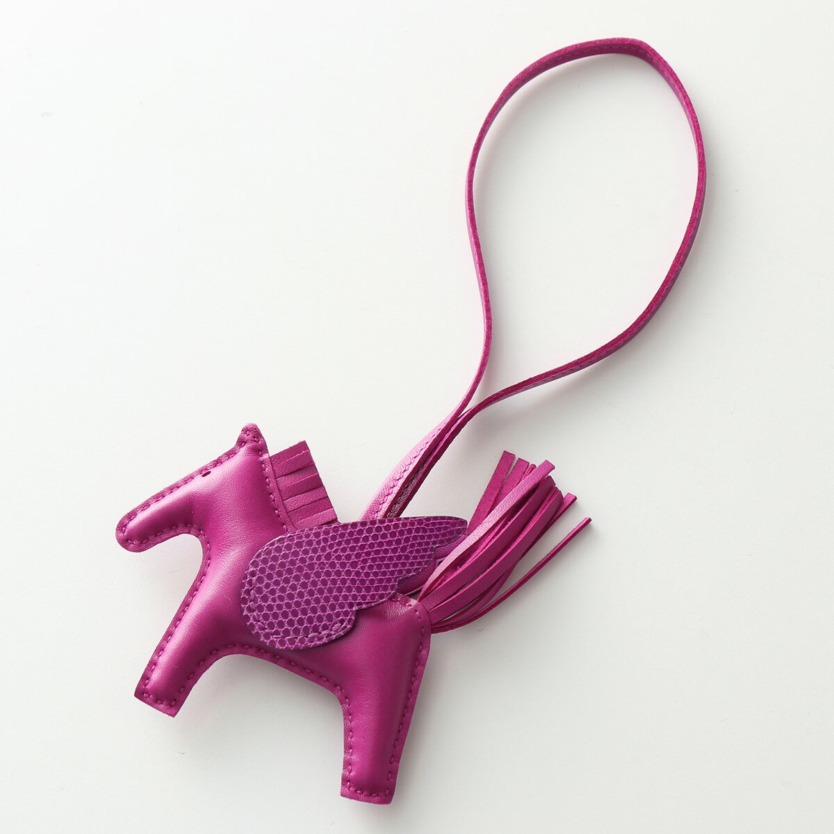 HERMES エルメス チャーム ロデオペガサス タッチ PM RODEOPEGASUS TOUCH アニョーミロ+リザード 083176CA レディース レザー キーホルダー U刻印 ローズパープルのサムネイル
