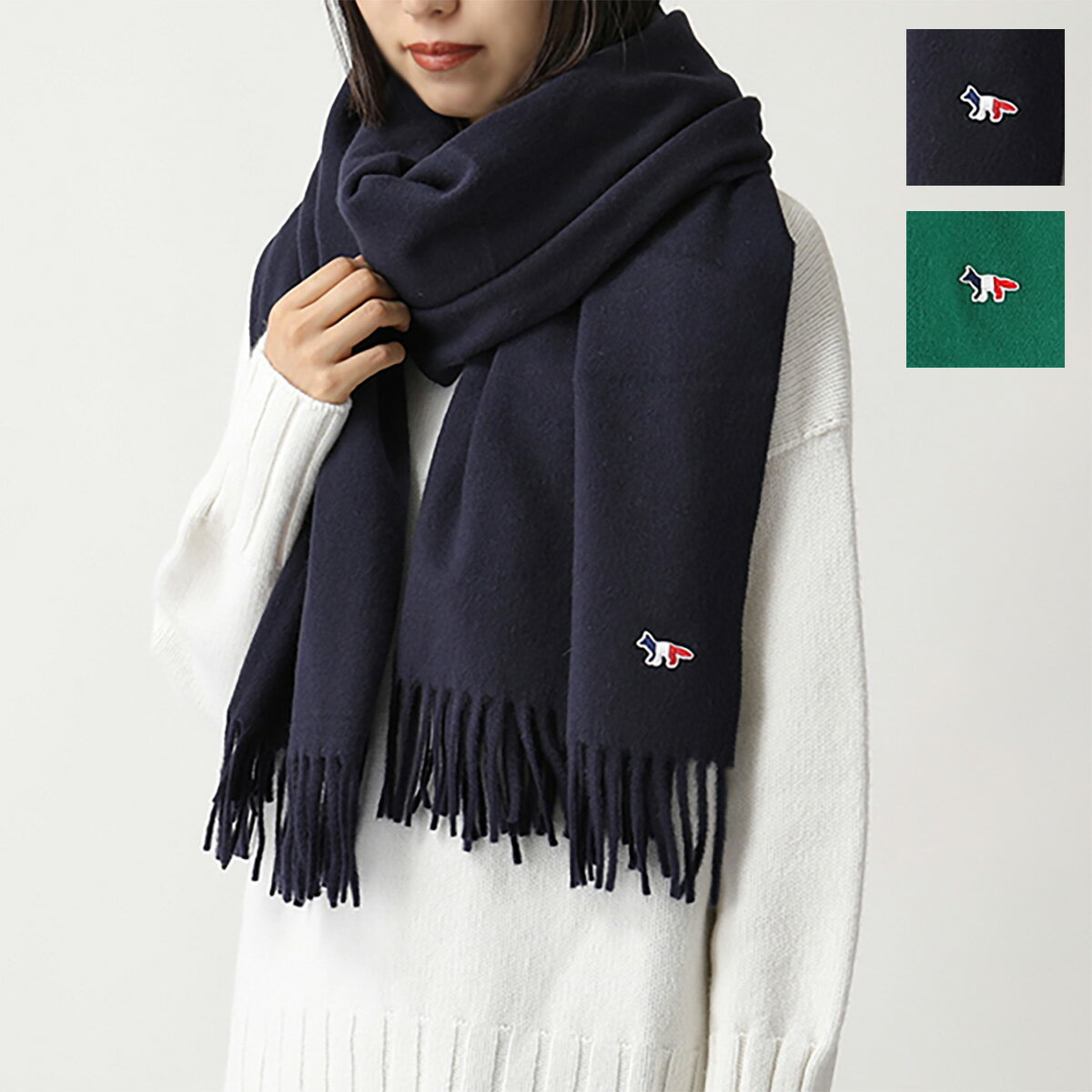 MAISON KITSUNE メゾンキツネ マフラー WOOL SCARF FU06206BT3004 レディース メンズ ウール スカーフ カラー2色のサムネイル