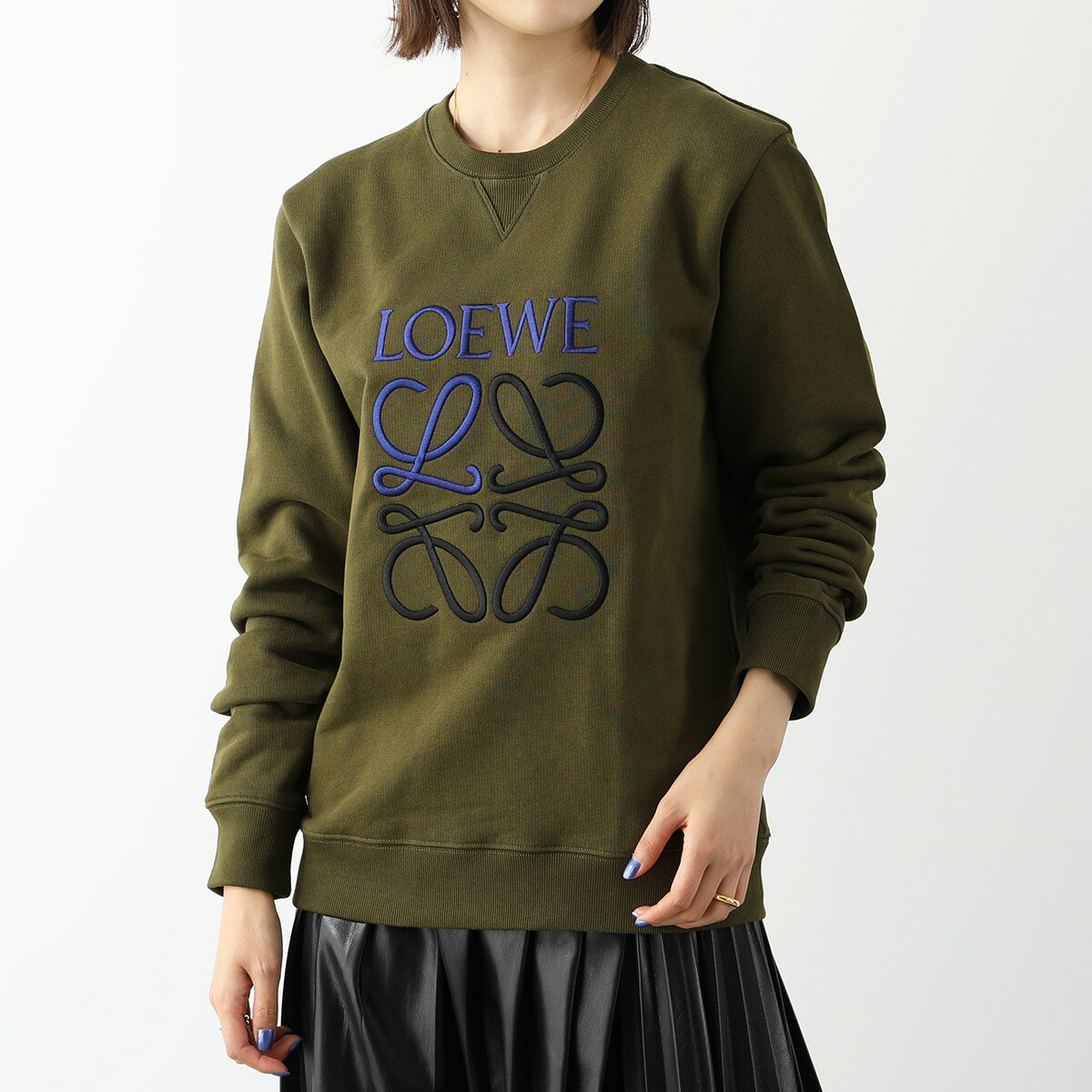 LOEWE ロエベ スウェットシャツ ANAGRAM SWEAT H526Y24J07 レディース トレーナー クルーネック アナグラム ロゴ刺繍 3969/DARK-KHAKIのサムネイル