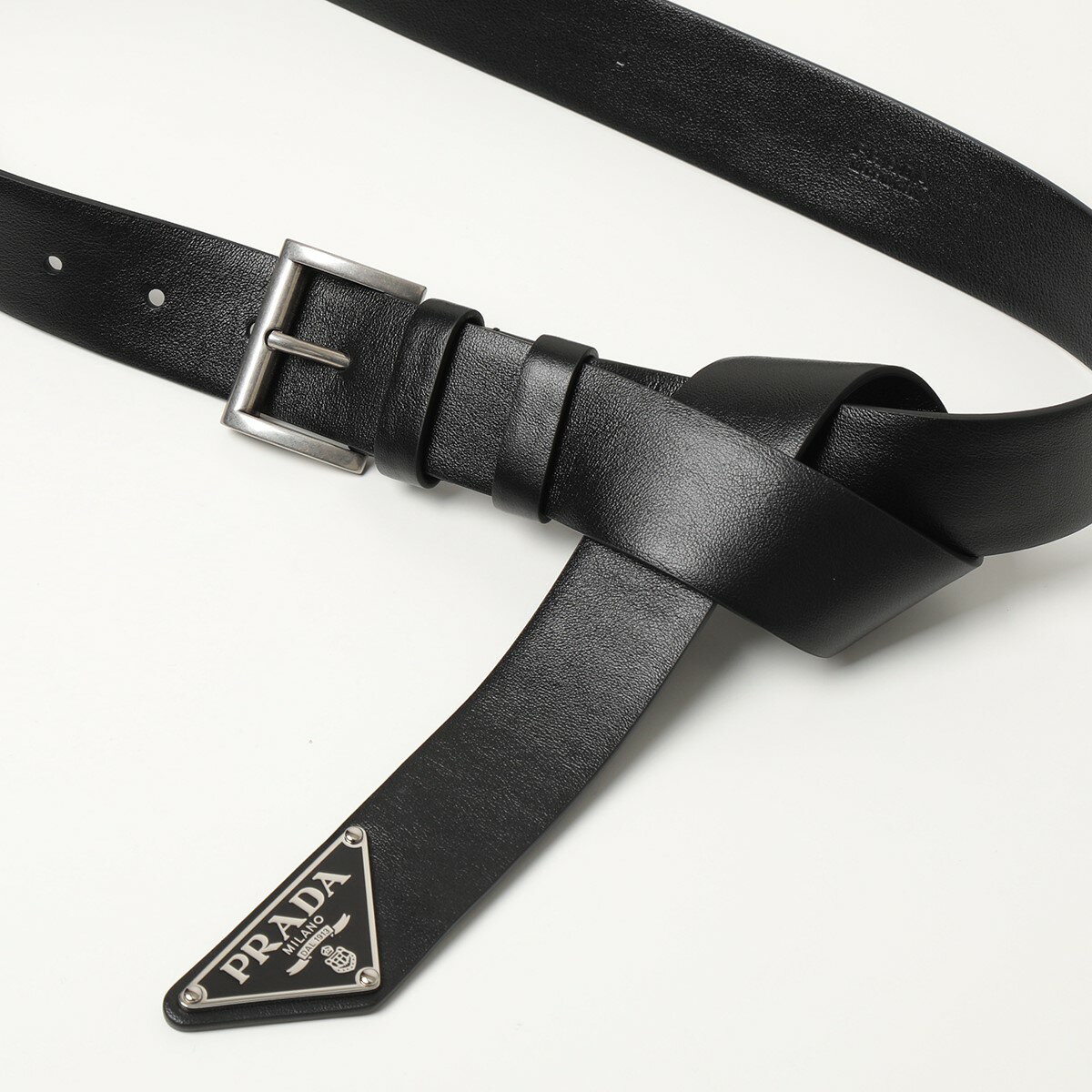 PRADA プラダ ベルト 1CC546 2BYA レディース レザー トライアングルロゴ スクエアバックル F0002/NEROのサムネイル