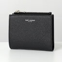 サンローラン ミニ財布 メンズ SAINT LAURENT サンローランパリ 二つ折り財布 575789 BTY0N メンズ レザー スモール ミニ財布 豆財布 1000/NERO