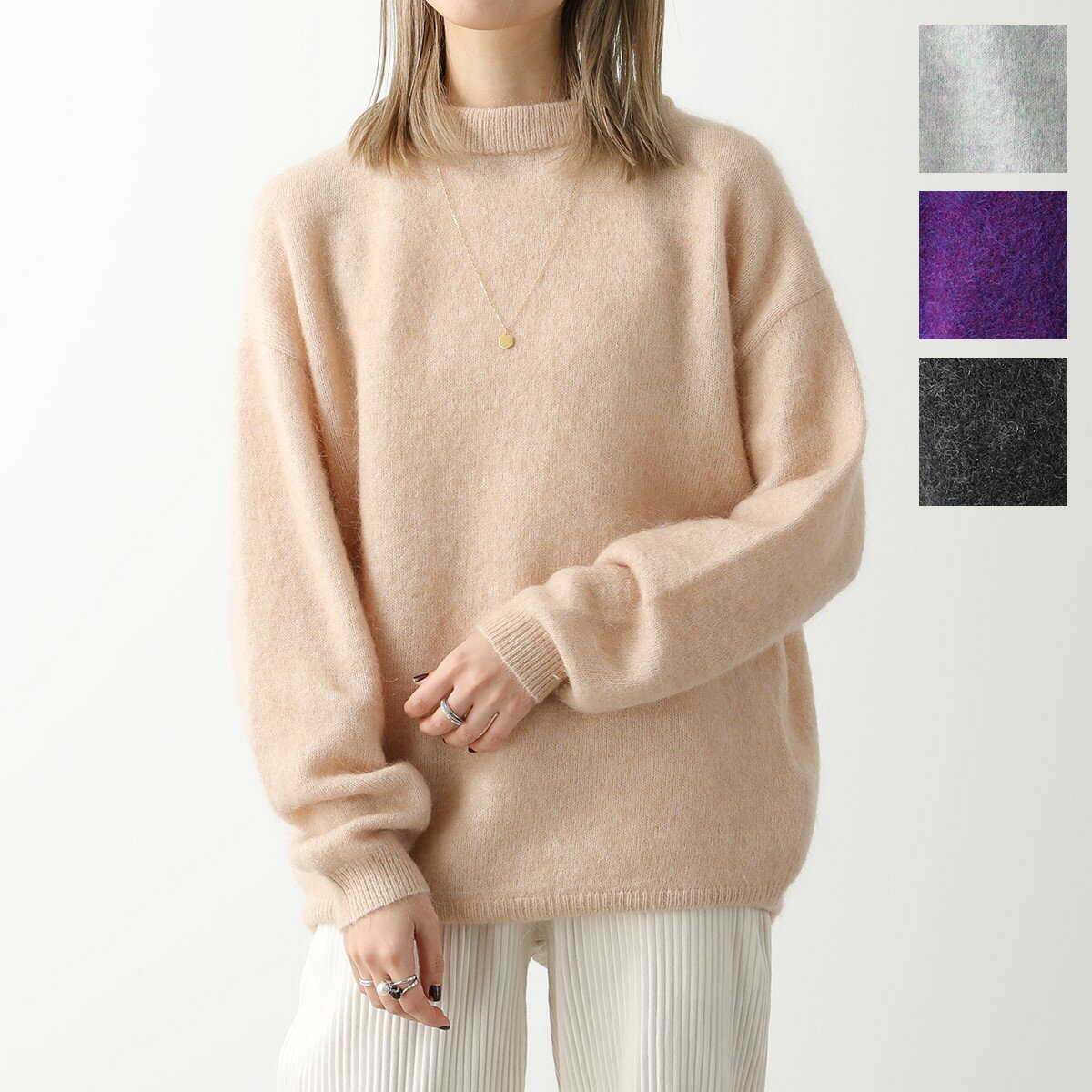 Acne Studios アクネストゥディオズ セーター A60384 FN-WN-KNIT000513 レディース 長袖 ニット モックネック モヘアブレンド カラー4色のサムネイル