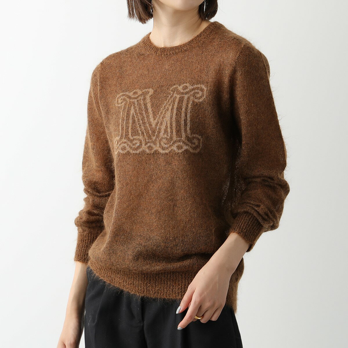 MAX MARA マックスマーラ ニットセーター OCRA レディース モヘヤ ウール ニット ラウンドネック 丸首 ロゴ 012のサムネイル