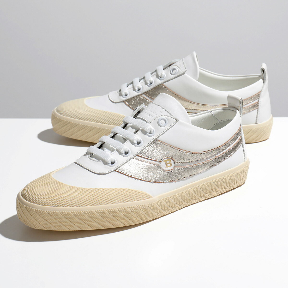 BALLY バリー スニーカー SHENNON 6231680 レディース ローカット レザー ロゴラベル ストライプ ライン 軽量 シューズ 靴 0300/WHITEのサムネイル