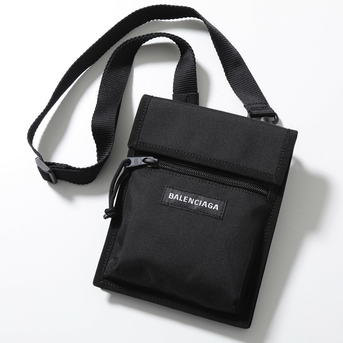 BALENCIAGA バレンシアガ クロスボディ EXPLORER POUCH 655982 2JMJX メンズ ナイロン サコッシュ ロゴ 鞄 1000/BLACK