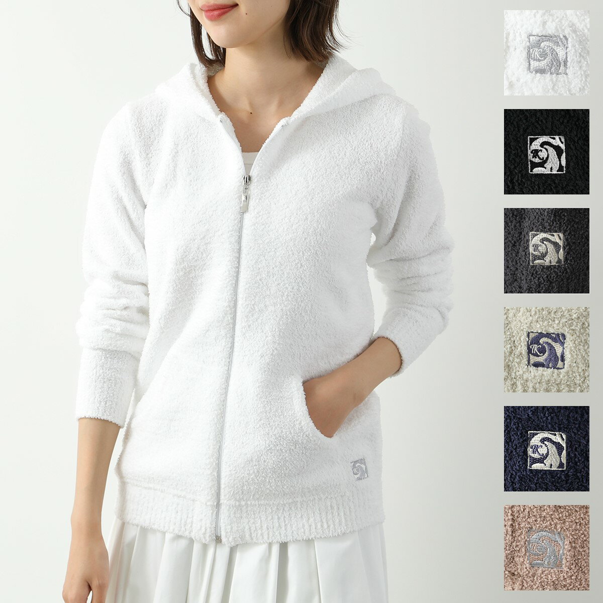kashwere カシウエア ジップ パーカー Hooded レディース ジップアップ フーディ パジャマ ルームウェア 部屋着 ロゴ 刺繍 カラー6色のサムネイル