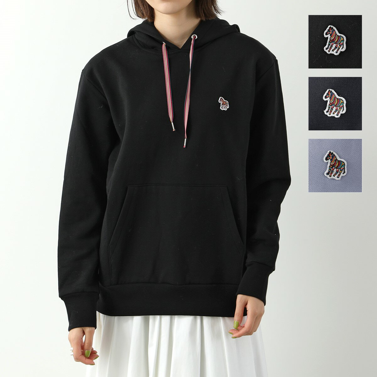 PS Paul Smith ポールスミス フーディー ZEBRA HOODIE W2R 181VB E20616 レディース パーカー ゼブラ ロゴ刺繍 裏起毛 カラー3色