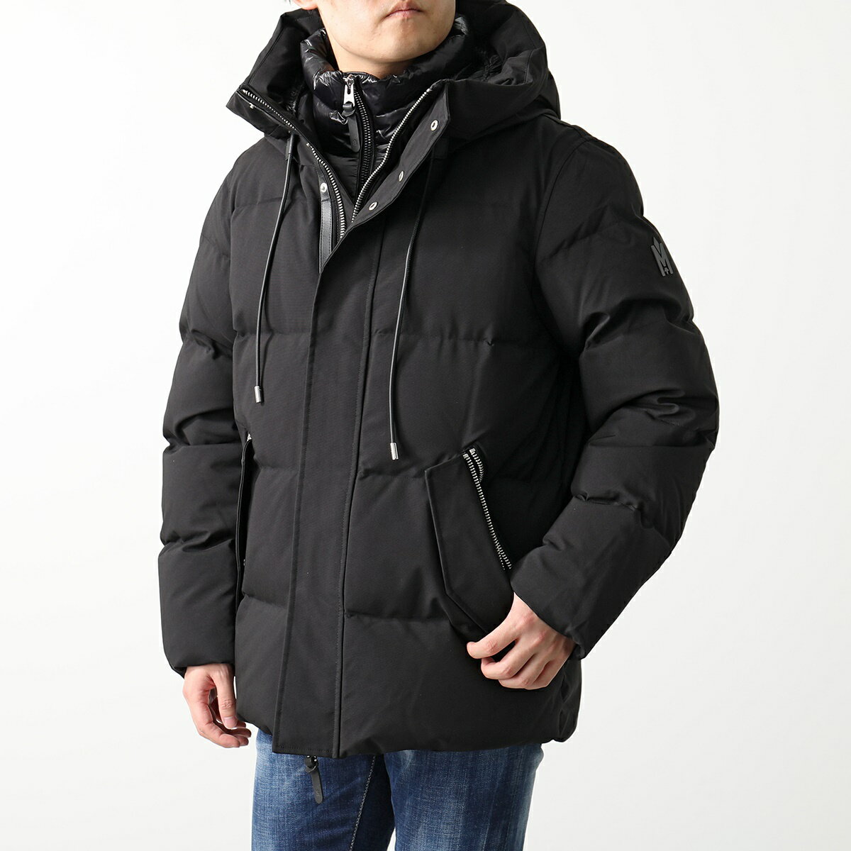 MACKAGE マッカージュ ダウンジャケット GRAYDON メンズ フード付き ロゴ スタンドネック ハイネック Blackのサムネイル