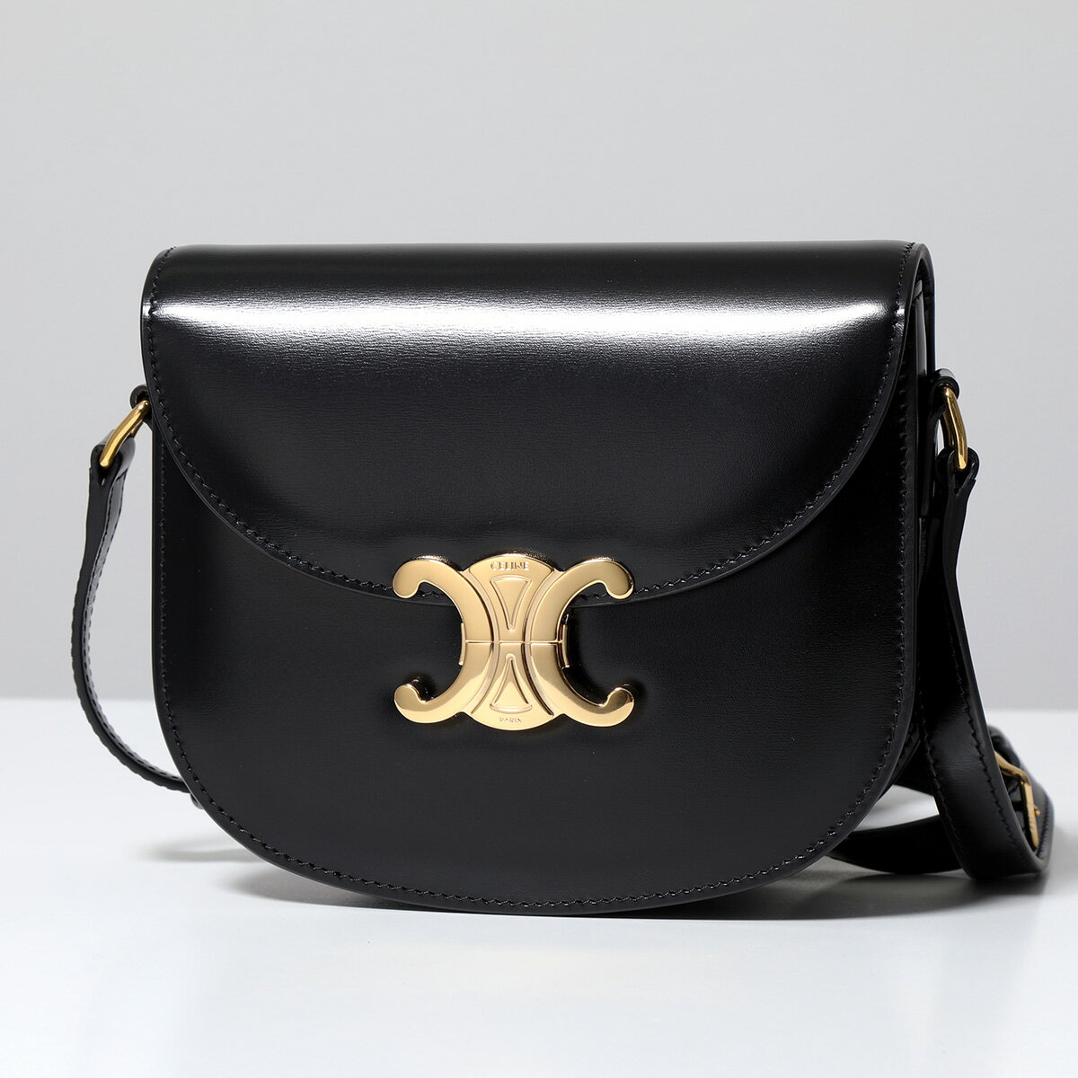 CELINE セリーヌ ショルダーバッグ Teen Besace ティーン ブザス 110413BF4.38NO レディース トリオンフ レザー メタルロゴ クロスボディ 鞄 ブラックのサムネイル