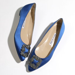 マノロブラニク MANOLO BLAHNIK マノロブラニク パンプス HANGISIFLAT FMC SATIN ハンギシフラット サテン 9XX 0348 レディース ジュエルバックル 靴 432/BBLU【cp_ten】【po_fifth】