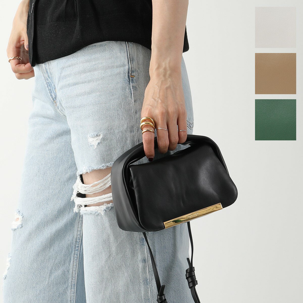 DEMELLIER デメリエー ショルダーバッグ MINI LISBON レディース ミニリスボン ハンドバッグ レザー ロゴ 鞄 カラー4色のサムネイル