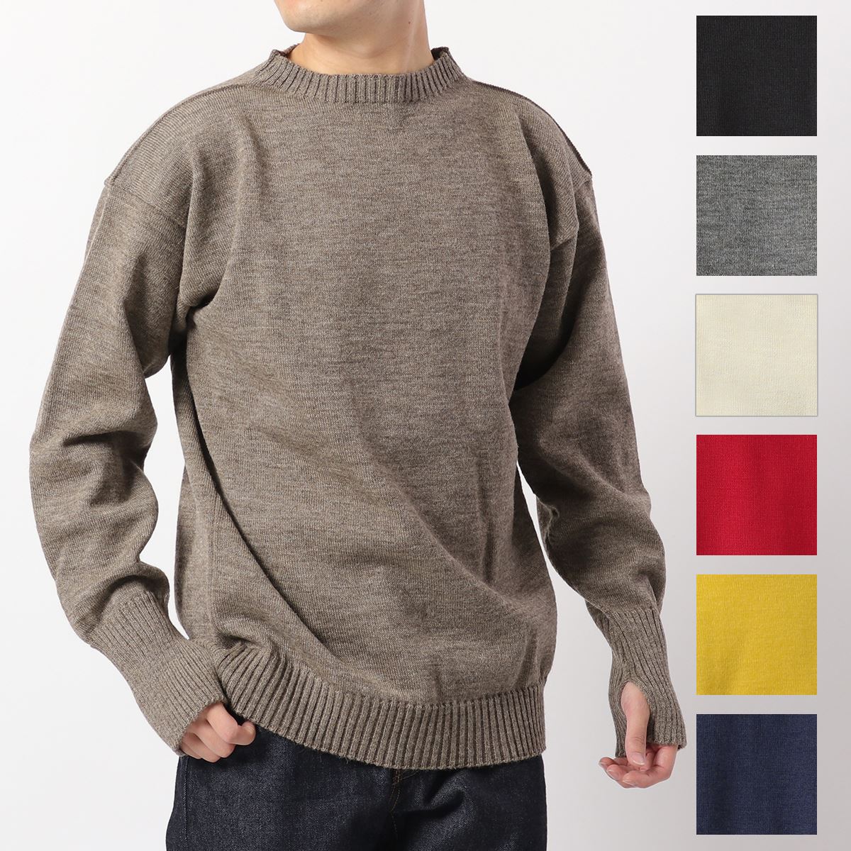 ANDERSEN-ANDERSEN アンデルセンアンデルセン ニット セーター SEAMAN CREWNECK メンズ メリノウール クルーネック アームウォーマー カラー9色