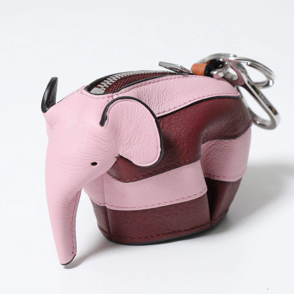 LOEWE ロエベ バッグチャーム 109.78.N96 レディース エレファント 象 レザー コインケース ボーダー柄 ポーチ キーリング キーホルダー 6948/WINE/PASのサムネイル