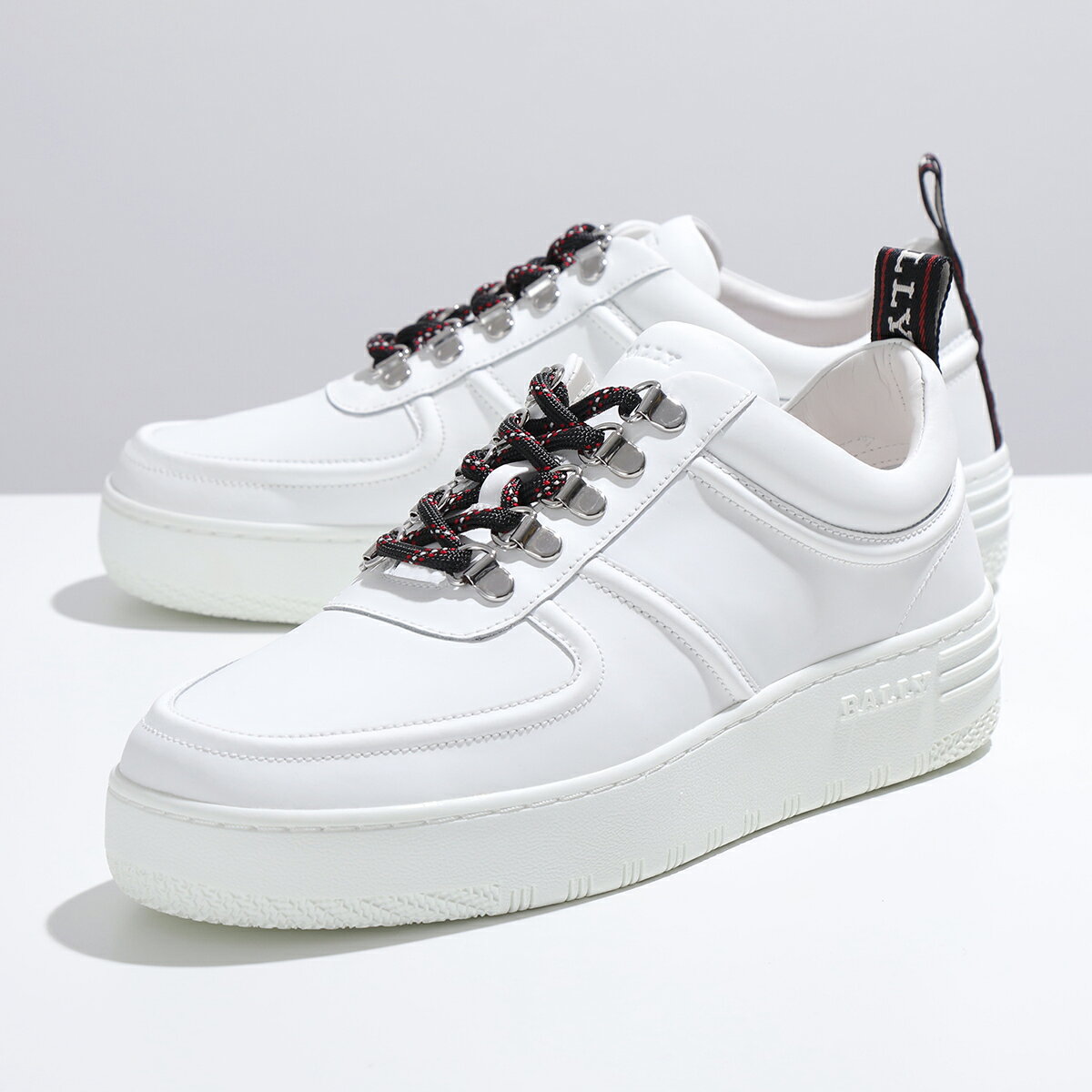 BALLY バリー スニーカー OLLYVER/207 6228524 ワイズD メンズ レザー ローカットシューズ ロープレース ロゴタブ 厚底 靴 0300/WHITEのサムネイル