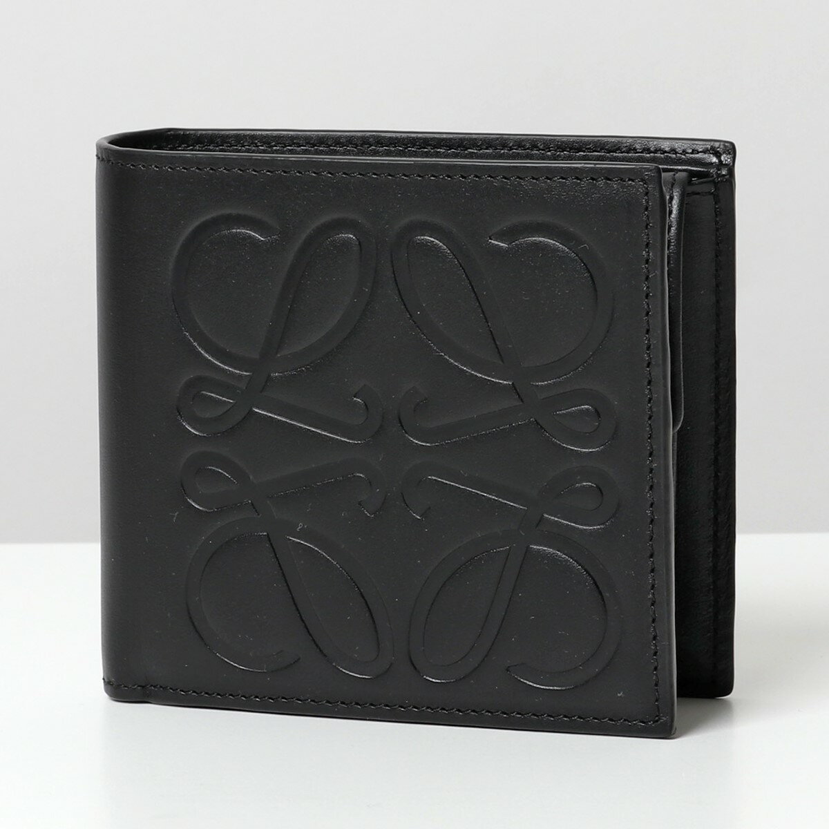 LOEWE ロエベ C500118X02 BRAND BIFOLD COIN WALLET アナグラム レザー 二つ折り財布 小銭入れあり 1100/ブラック メンズのサムネイル