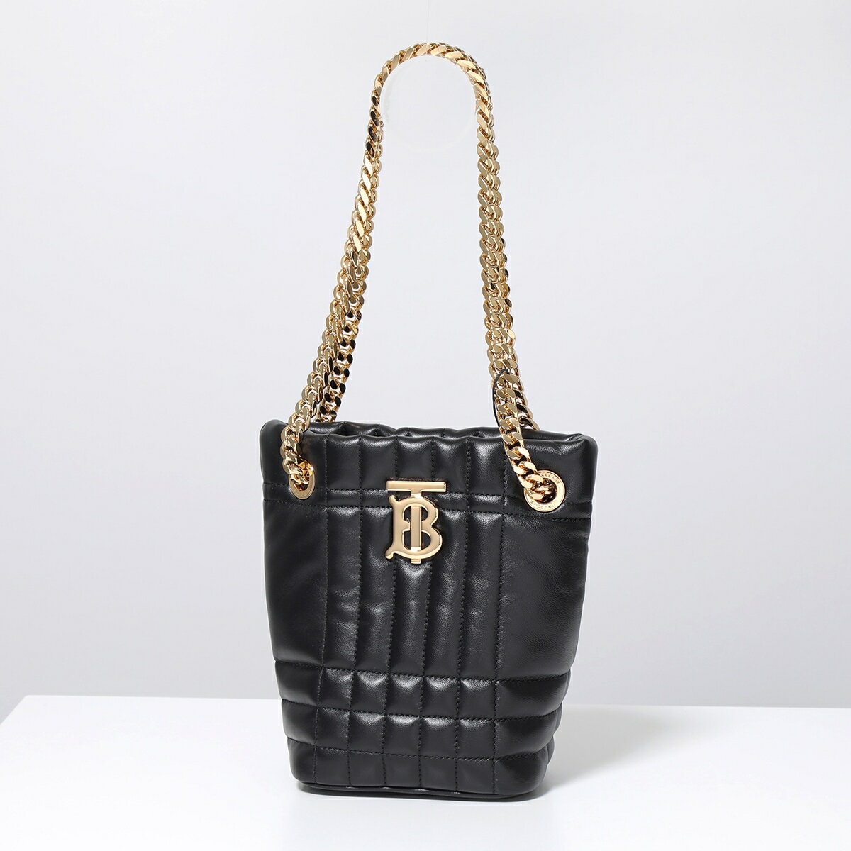 BURBERRY バーバリー ハンドバッグ MN LOLA ミニ ローラ 8050287 レディース バケットバッグ レザー キルティング モノグラム 鞄 A1189/BLACKのサムネイル