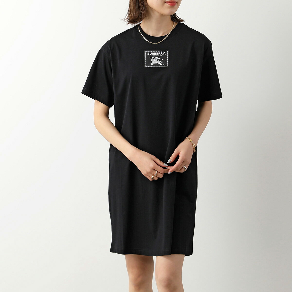 BURBERRY バーバリー 半袖 Tシャツドレス CONNIE EKD LBL 8065020 レディース ワンピース プローサムラベル コットン ロゴT クルーネック A1189/BLACK【cp_fivee】のサムネイル