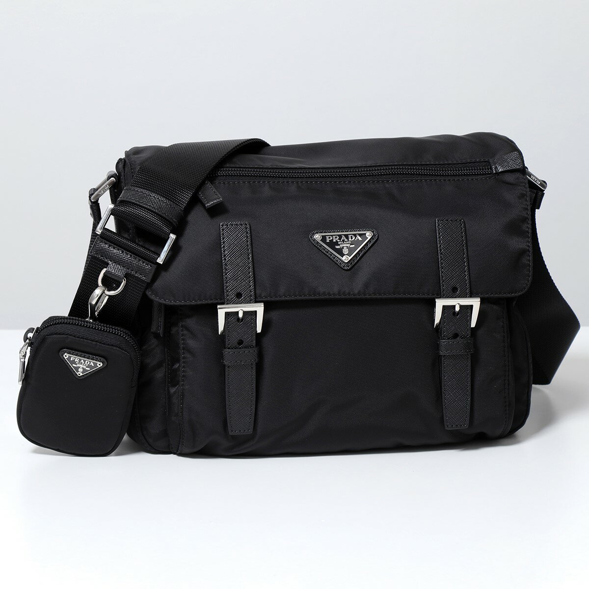 PRADA プラダ ショルダーバッグ 1BD953 B1M RV44 レディース Re-Nylon リナイロン トライアングルロゴ ポーチ付き クロスボディ 鞄 F0002/NEROのサムネイル