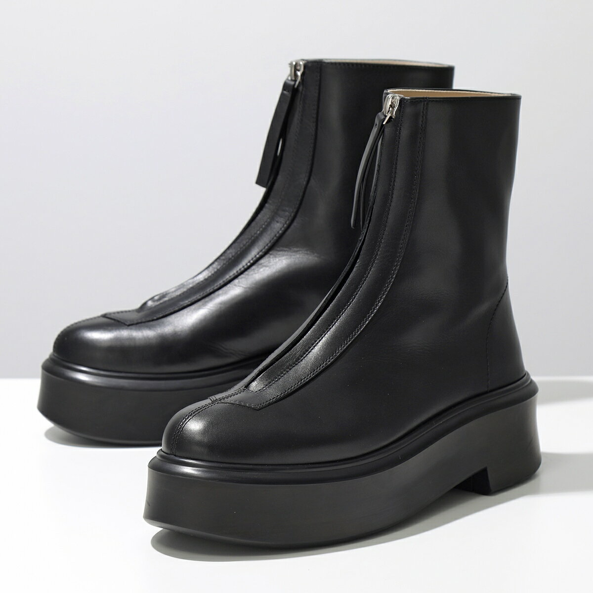 THE ROW ザ・ロウ ショートブーツ ZIPPED BOOT 1 F1144 L64R レディース レザー アンクルブーツ シューズ 靴 BLACK