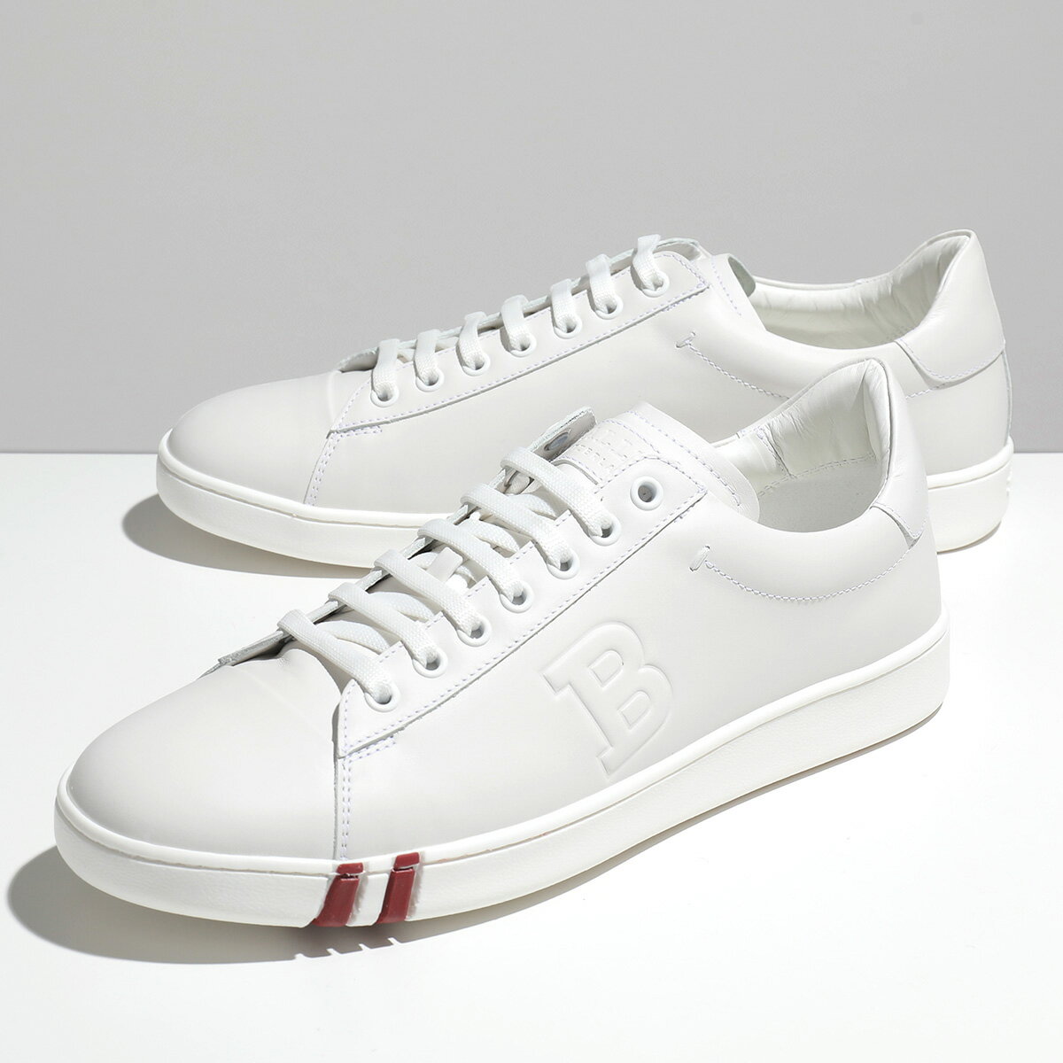 BALLY バリー スニーカー ASHER 6231618 ワイズD メンズ ローカット レザー ロゴ バリーストライプ シューズ 靴 WHITE【po_sannn】