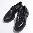 PRADA プラダ ローファー チョコレート 1D246M ULS F0002 レディース ブラッシュドレザー トライアングルロゴメタル シューズ 靴 NERO【po_fifth】